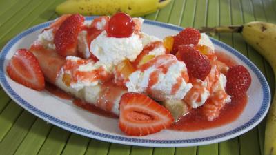 Desserts : Assiette de banana split