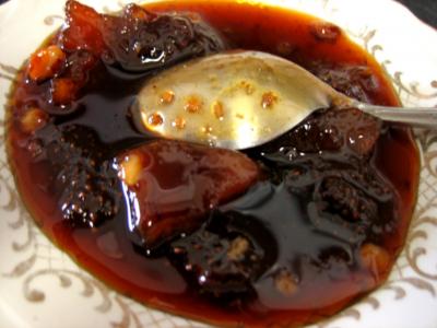 Recettes sans sel : Coupelle de confiture de poires et fraises