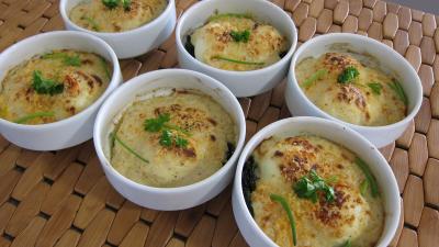 Cuisine diététique : Cassolettes d'oeufs mollets à la florentine