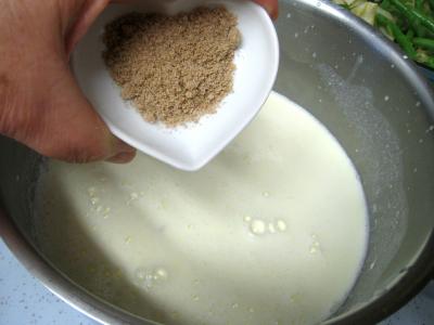 Crumble aux haricots verts et sa crème d'ail - 8.1