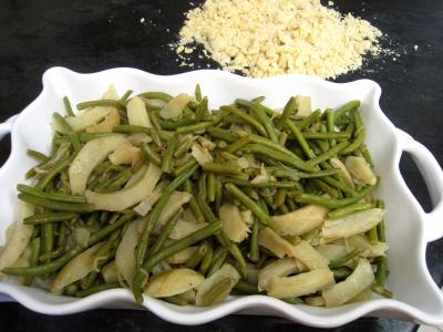 Crumble aux haricots verts et sa crème d'ail - 12.2