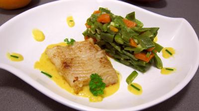 Noël : Plat de flétan et sa mangue en sauce