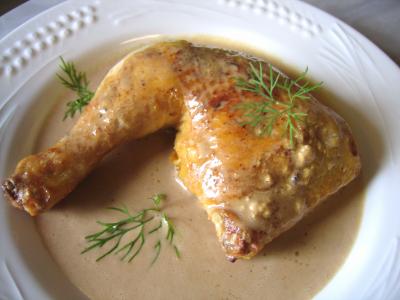 Recette Cuisses de poulet sauce moutarde