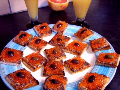 Image : recette Canapés aux oeufs de truite