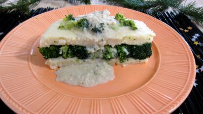 polenta : Assiette de farci de brocolis à la polenta