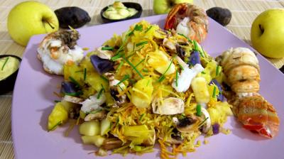Noël : Saladier de queues de langouste en salade