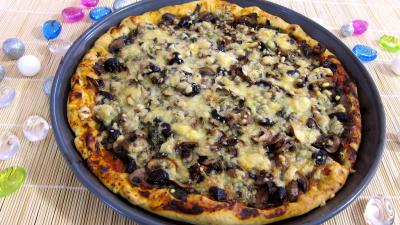 Recette Pizza aux épinards et aux champignons