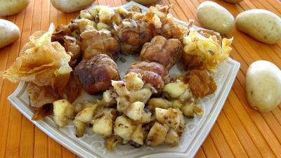 plat complet : Plat de paupiettes de dinde aux pommes et aux chips