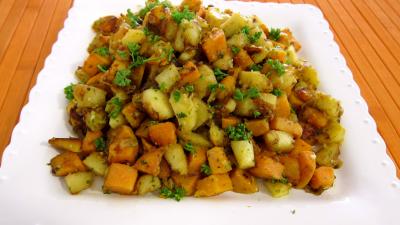 Ail : Assiette de panais et patates douces aux épices