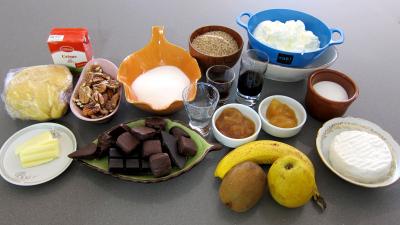 Ingrédients pour la recette : Tarte au chèvre et chocolat
