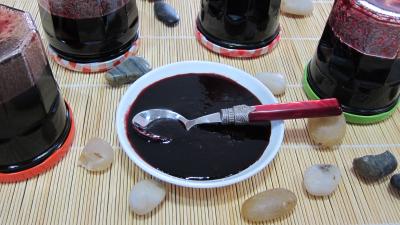 gelée de fruits : Assiettes et pots de gelée de baies de sureau