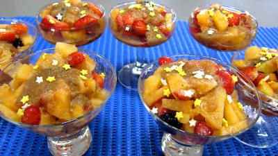 bonbon : Coupe de melon en salade au caramel