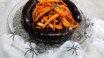 Légumes : Assiette de frites de potimarron et son boudin