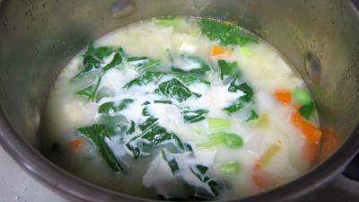 Epinards, carottes, poireau en velouté - 7.3