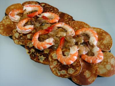 Image : Gambas aux endives et ses crêpes