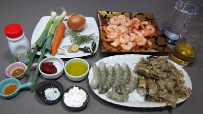Ingrédients pour la recette : Bisque de gambas