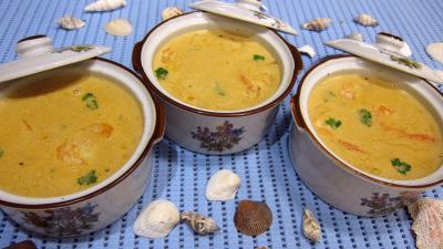 concentré de tomate : Cassolettes de bisque de gambas
