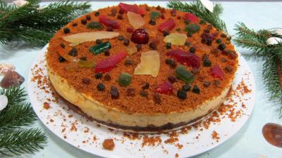 Gâteau au fromage blanc et fruits confits