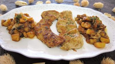 plat complet : Escalopes de veau à la tomate
