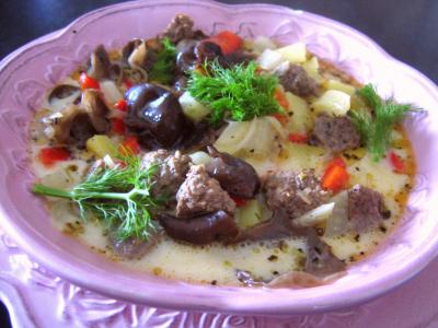 Soupes & potages : Assiette de potage de fenouil et poivron