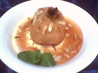 maïzena : Assiette de pudding au romarin et aux poires