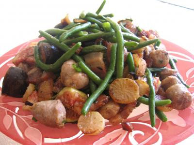 La cuisine des grand-mères : Assiette de haricots verts et navets