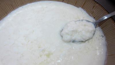 Pour débutants : Saladier de caillé de vache au lait cru
