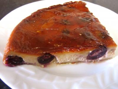 flan : Part de flan aux raisins muscat