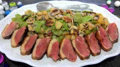 Recette Magret de canard aux pois gourmands