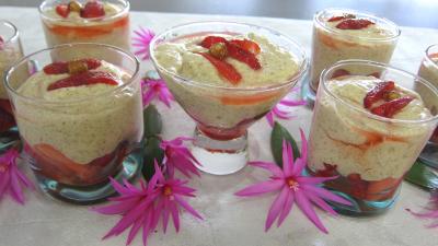 Image : recette Mousse aux noisettes et aux fraises