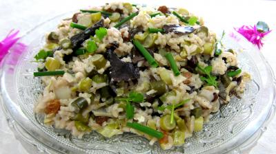 Légumes : Assiette de risotto aux champignons noirs et mascarpone