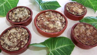 plat complet : Cassolettes de boudin en feu d'artifice