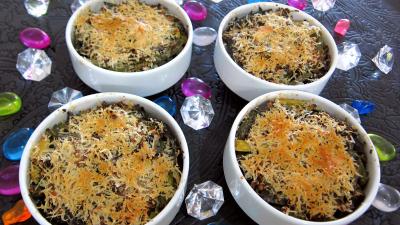 Pour débutants : Cassolettes de haricots verts et courgettes gratinés aux fines herbes