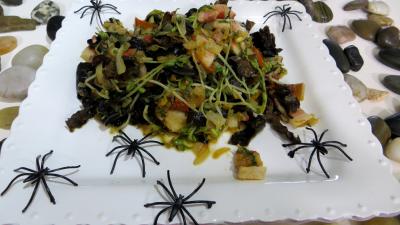 sauce soja : Assiette de poêlée de germes de soja