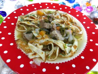 Pour débutants : Assiette de consommé Célestine