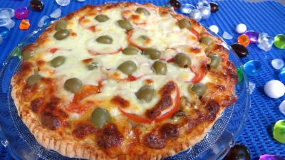 Cuisson à la poêle : Assiette de pizza à l'aubergine