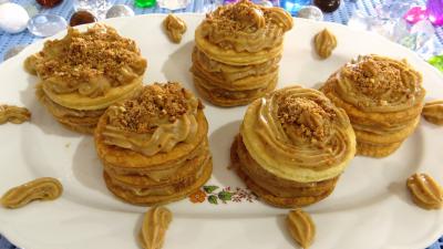 Image : Millefeuilles à la crème pâtissière pralinée