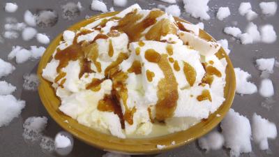 Desserts : Saladier d'ile flottante à la crème de marrons