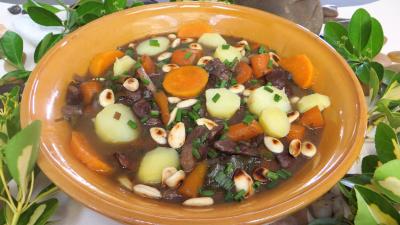 plat sucré salé : Plat de coeurs d'agneau au vin rouge