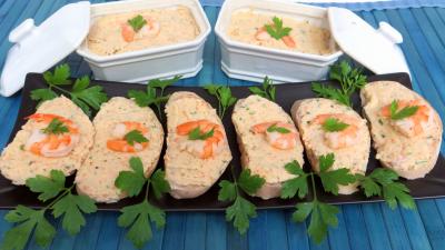Coquillages et crustacés : Tartines et pâté de crevettes