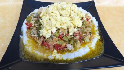 plat complet : Assiette d'oeufs aux poireaux