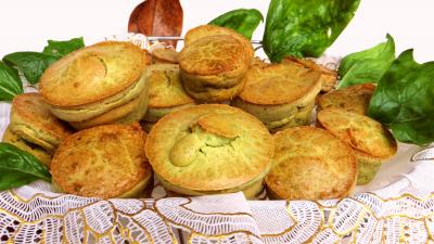 Les grands classiques : Panier de muffins aux épinards