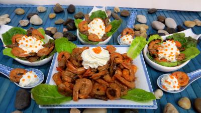 sauce soja : Cuillères de crevettes à la Chantilly