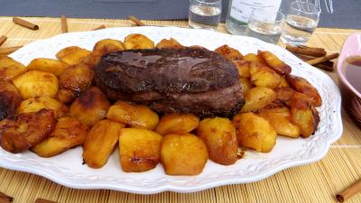 Cuisson à la poêle : Assiette de bison aux pommes