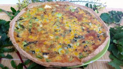 Cuisine diététique : Tarte aux poireaux et au maïs