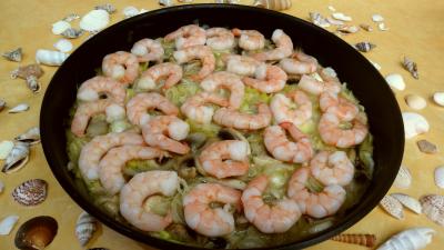 Recettes sans oeufs : Poêle de crevettes aux champignons