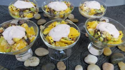 Pour débutants : Coupes de salade d'oranges aux pruneaux