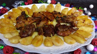 plat sucré salé : Plat de côtes de porc au cidre rosé
