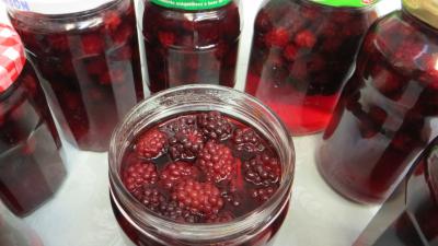 Confitures : Bocaux de compote de mûres