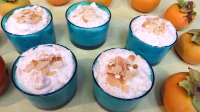 Amande effilée : Verrines de mousse aux kakis